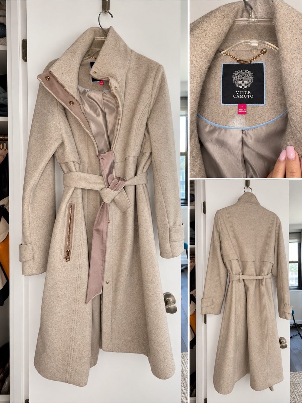 Vince Camuto Stone Grey trench coat